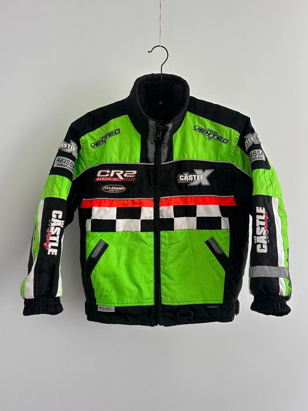 Castle X CR2 Series II Youth Snowmobile Racing Jacket – Green/Black – Size M